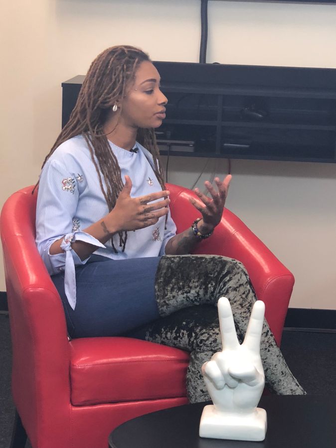 LaTavia Roberson In The Radio One Charlotte Social Studios