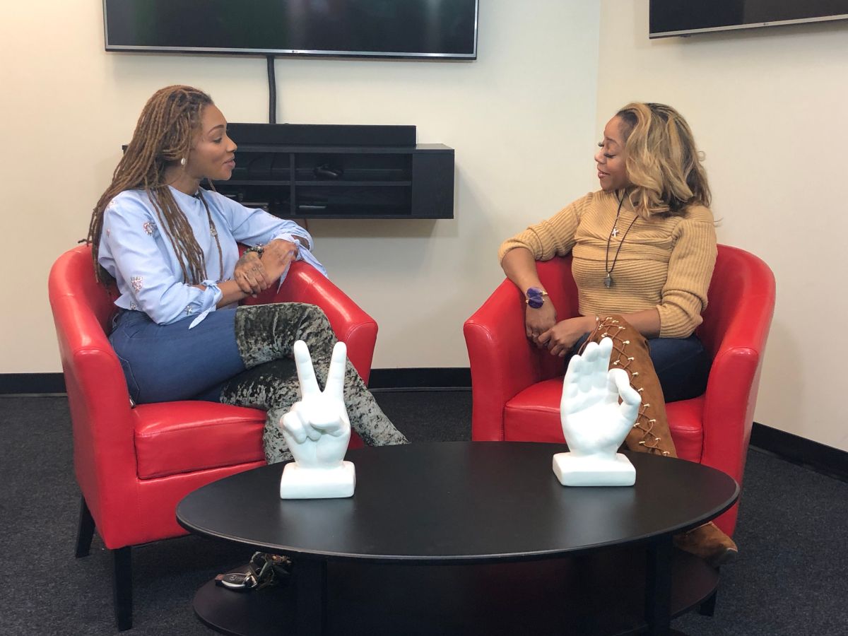 LaTavia Roberson In The Radio One Charlotte Social Studios