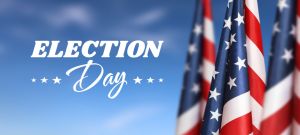 I voted. Election day. USA flag.
