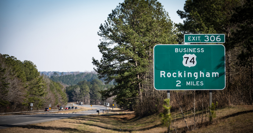 Rockingham, NC, Highway Sign