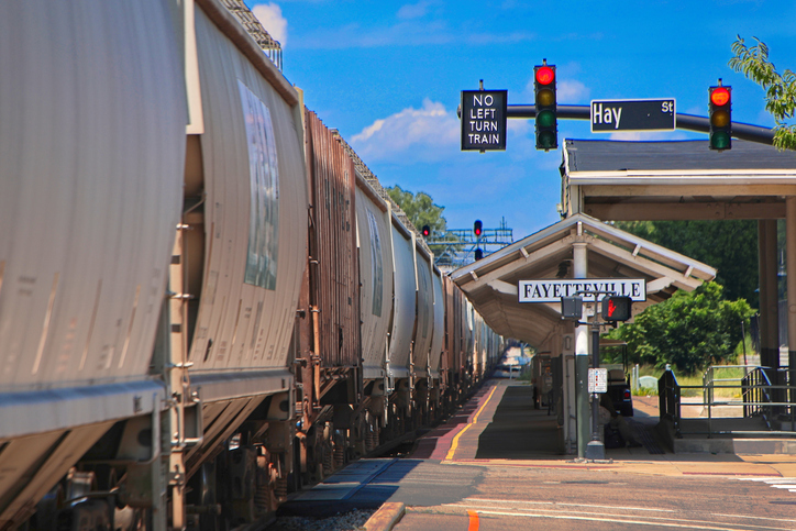 Fayetteville Train Station Train Blocks Street
